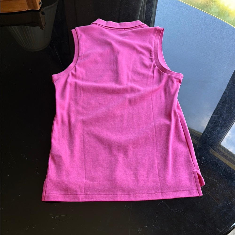 Ralph Lauren Sleeveless Polo - Bright Pink with Blue Pony - Picture 3 of 5